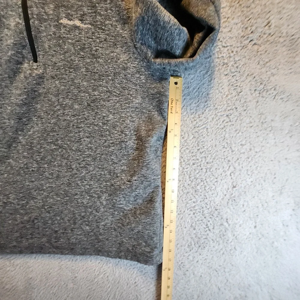 Eddie Bauer Sweatshirt Mens Medium Gray Fleece Lined Mock Neck‎ Quarter Zip